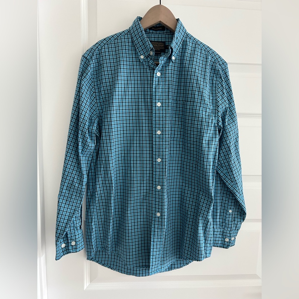 Pendleton Men’s Bridgeport Plaid Shirt Blue Size S